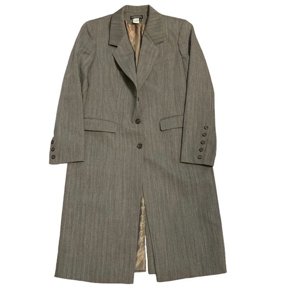 J Peterman Coat Vintage Womens Size 10 Wool Below Knee Button Up Notch Collar - Picture 1 of 11